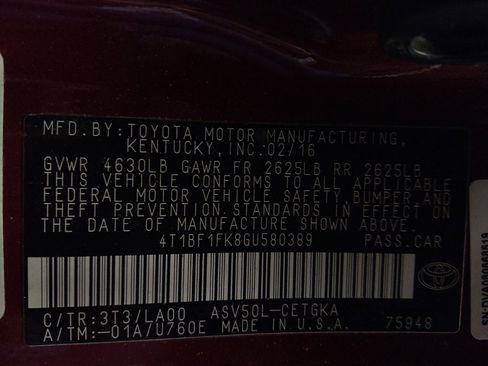 Used 2016 Toyota Camry XLE w/ Convenience Package FWD image 33