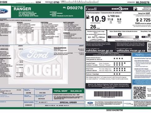 Certified 2021 Ford Ranger XLT w/ Equipment Group 302A High image 34