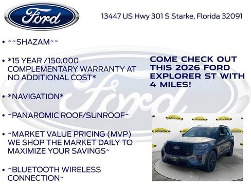 New 2026 Ford Explorer ST w/ Sun And Sound Package image 5