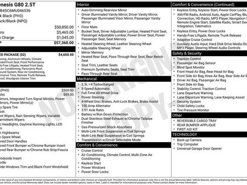 Used 2021 Genesis G80 2.5T w/ Advanced Package image 6