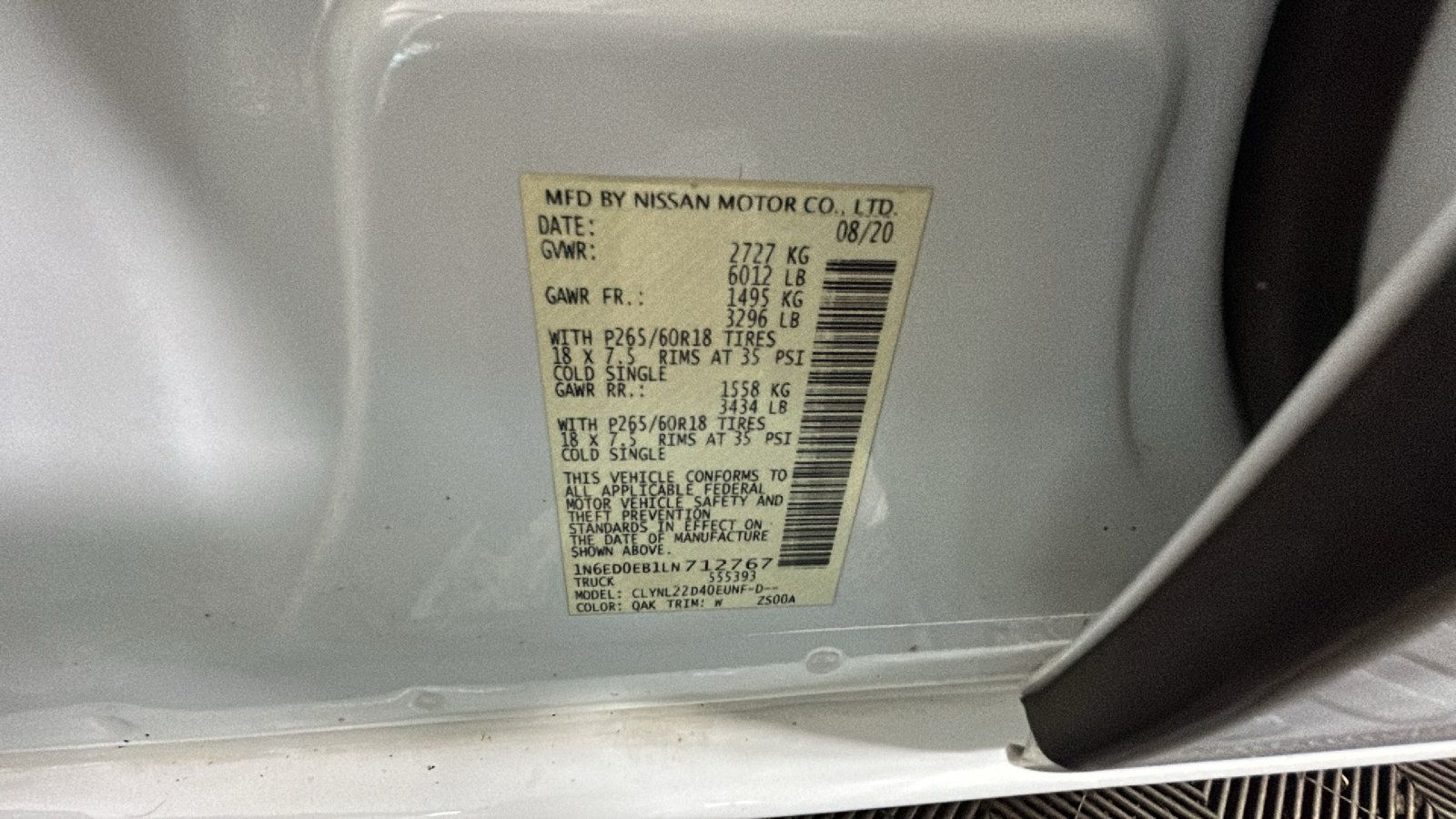 Used 2020 Nissan Frontier SV w/ Midnight Edition Floor Mats AWD/4WD image 11
