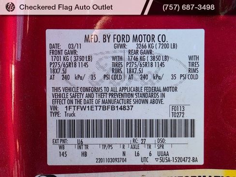 Used 2011 Ford F150 Lariat w/ Lariat Chrome Pkg image 23