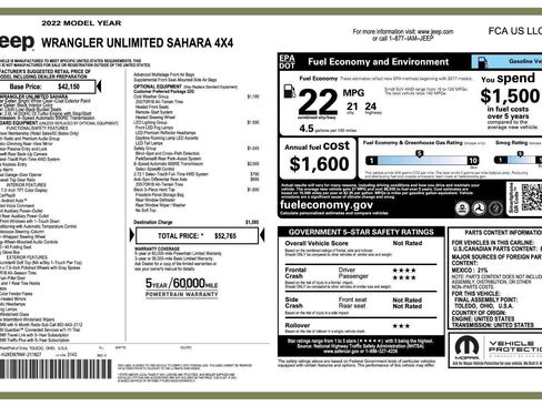Used 2022 Jeep Wrangler Unlimited Sahara w/ LED Lighting Group AWD/4WD image 47