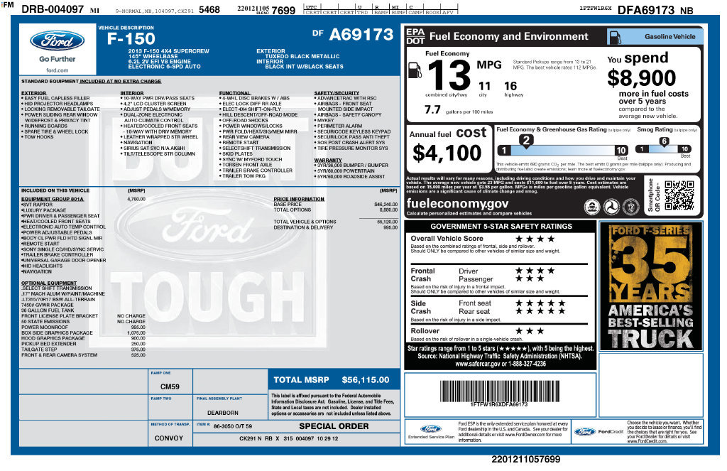 Used 2013 Ford F150 Raptor w/ Luxury Equipment Group AWD/4WD image 9