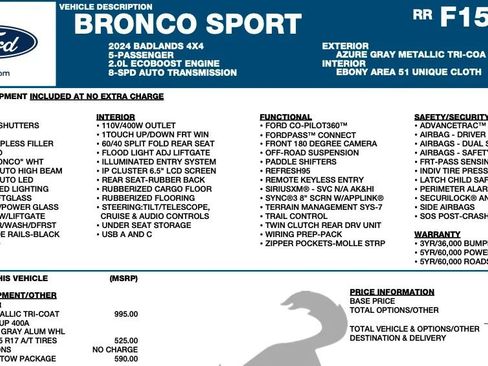 Used 2024 Ford Bronco Sport Badlands AWD/4WD image 2
