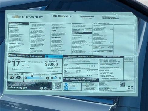 New 2026 Chevrolet Tahoe LS w/ LPO, Dark Essentials Package AWD/4WD image 18