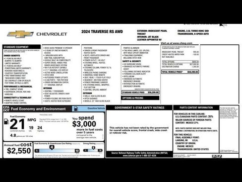 Used 2024 Chevrolet Traverse RS image 3