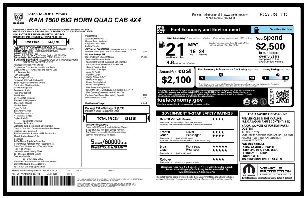 Used 2023 RAM 1500 Big Horn AWD/4WD image 3