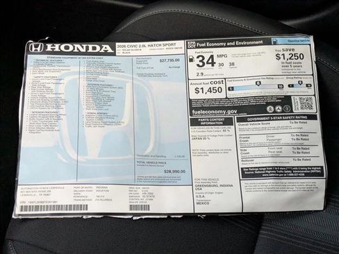 New 2026 Honda Civic Sport image 19