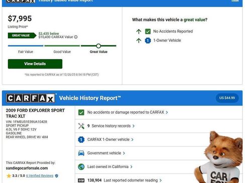 Used 2009 Ford Explorer Sport Trac XLT image 2