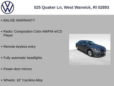 Used 2017 Volkswagen Passat 1.8T S FWD image 6