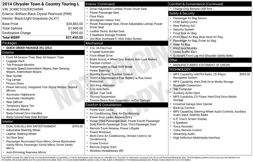 Used 2014 Chrysler Town & Country Touring-L FWD image 28