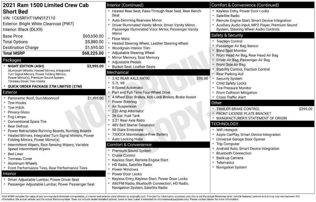 Used 2021 RAM 1500 Limited w/ Night Edition AWD/4WD image 4
