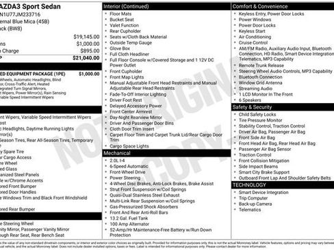 Used 2018 MAZDA MAZDA3 Sport w/ Preferred Equipment Package image 15