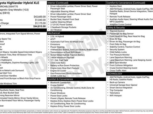 Used 2020 Toyota Highlander XLE AWD/4WD image 3
