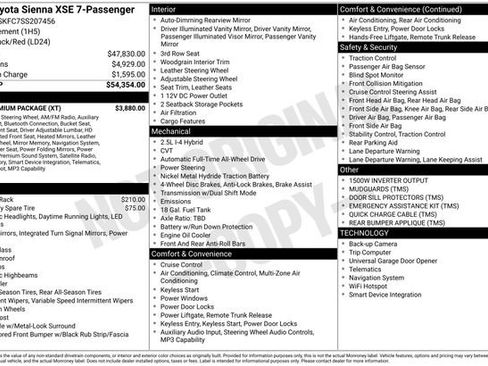Certified 2025 Toyota Sienna XSE w/ XSE Premium Package AWD/4WD image 37