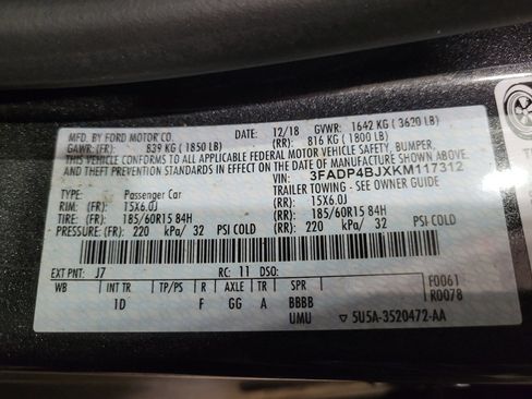 Used 2019 Ford Fiesta SE w/ Cold Weather Package FWD image 33