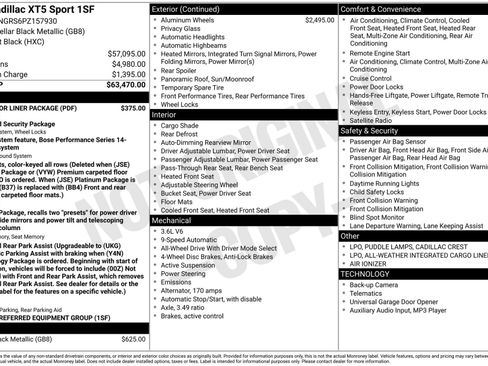 Used 2023 Cadillac XT5 Sportv w/ LPO, Floor Liner Package image 40