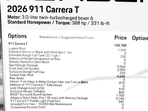New 2026 Porsche 911 Carrera T image 36