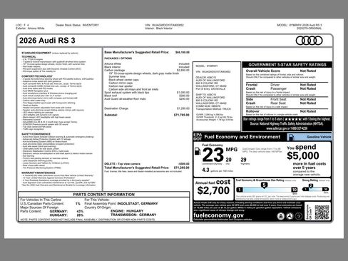 New 2026 Audi RS 3 image 27