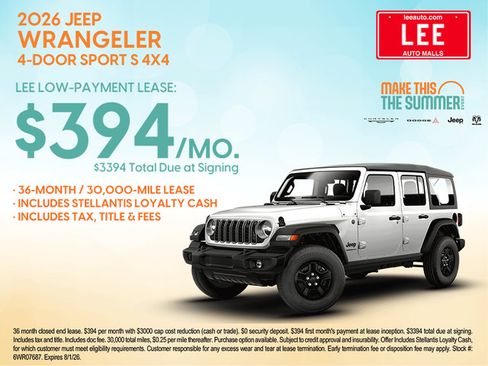 New 2026 Jeep Wrangler Unlimited Sport AWD/4WD image 4