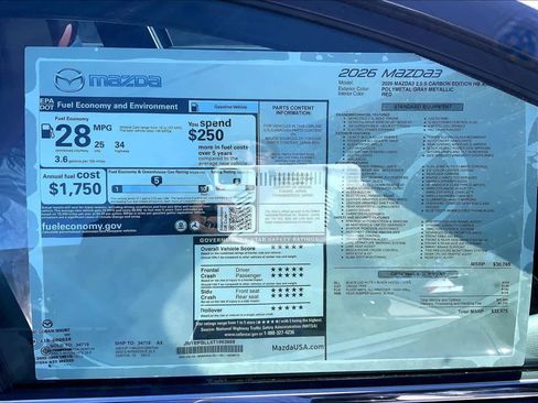 New 2026 MAZDA MAZDA3 Carbon AWD/4WD image 20