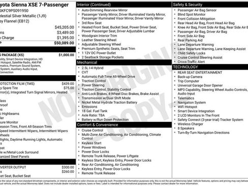 Used 2023 Toyota Sienna XSE w/ XSE Plus Package AWD/4WD image 32