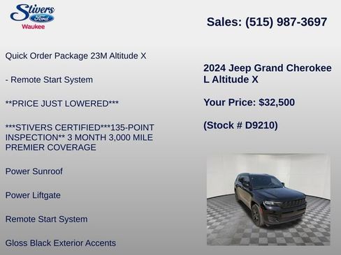 Used 2024 Jeep Grand Cherokee L Altitude AWD/4WD image 22