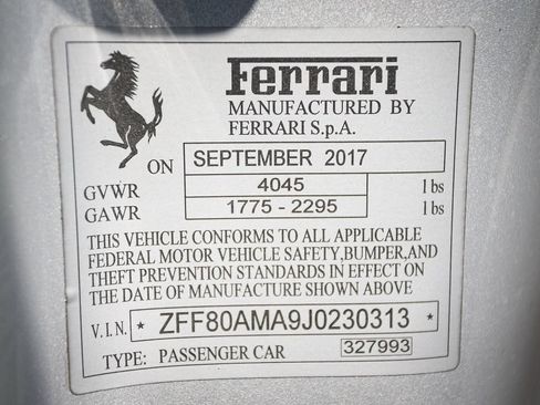 Certified 2018 Ferrari 488 Spider RWD image 49