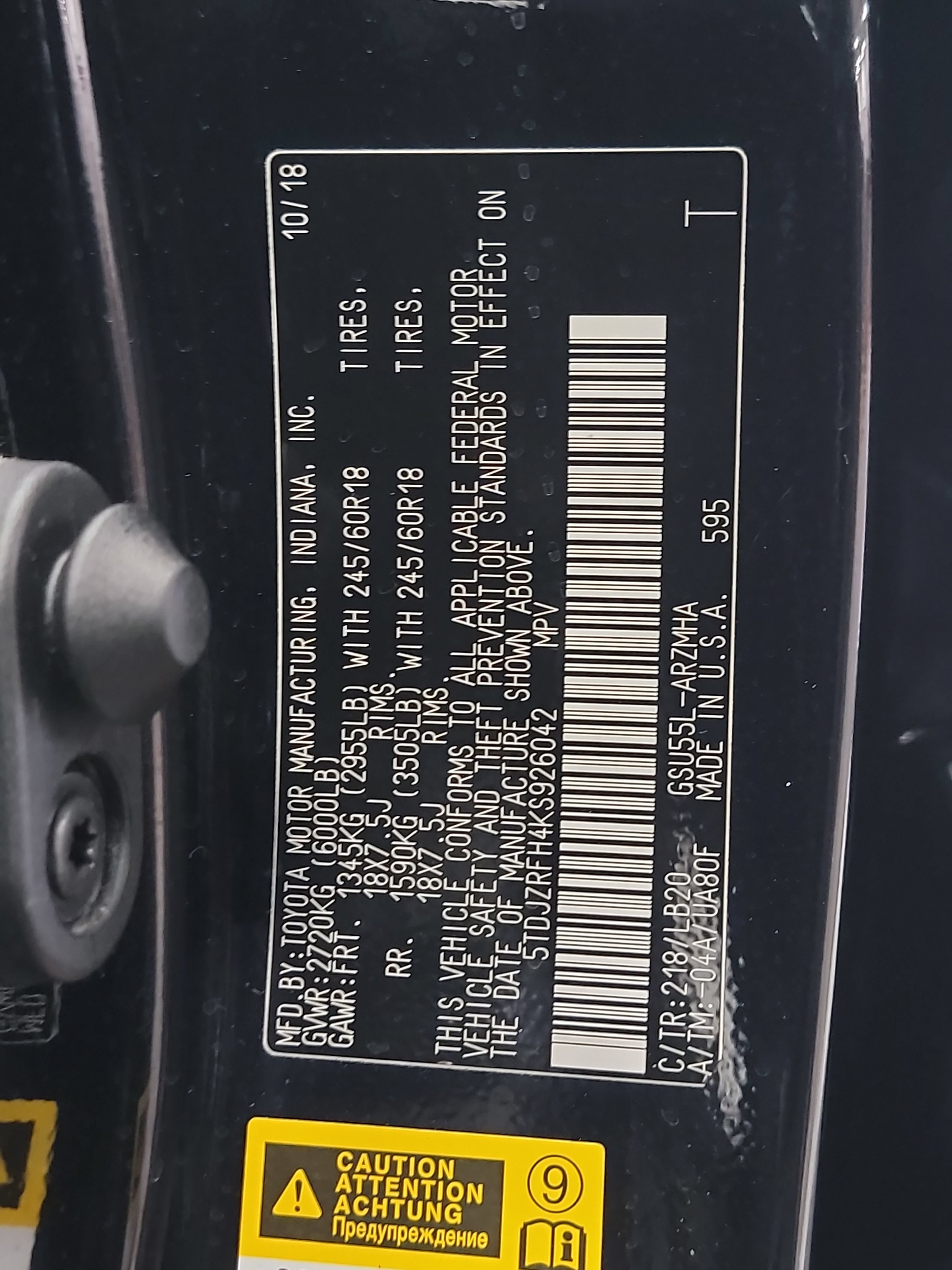Used 2019 Toyota Highlander XLE w/ Carpet Mat Package (TMS) AWD/4WD image 33