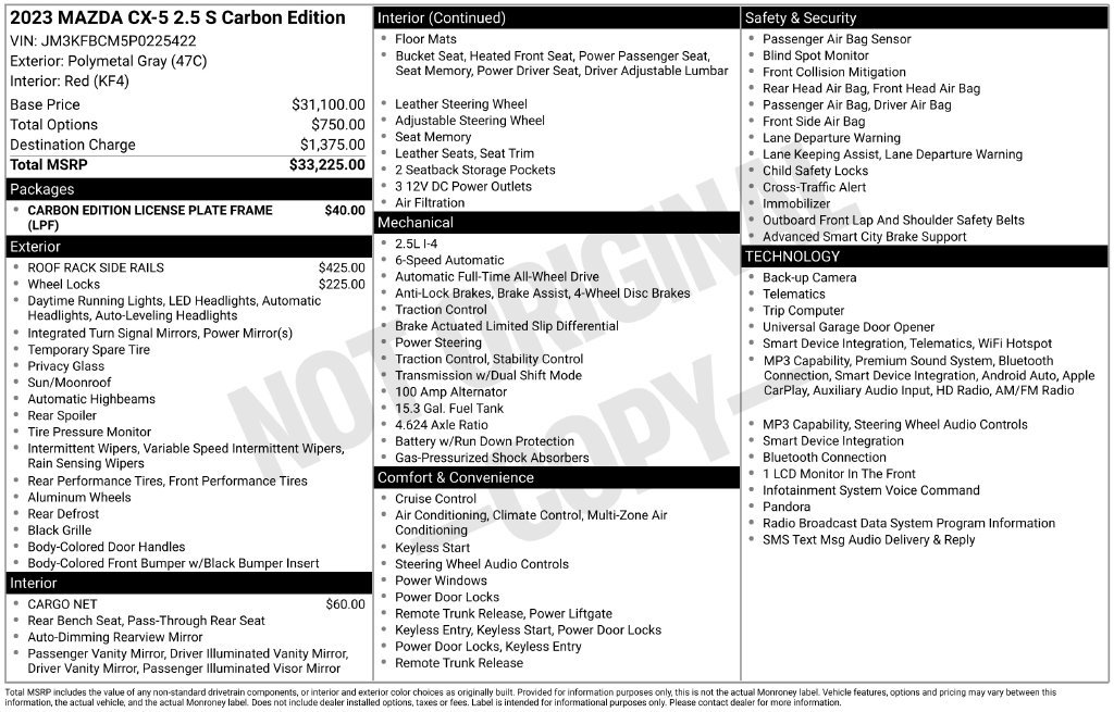 Used 2023 MAZDA CX-5 Carbon Edition AWD/4WD image 12