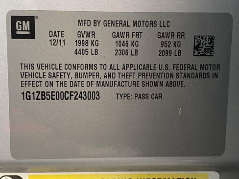 Used 2012 Chevrolet Malibu LS w/ LS Uplevel Package FWD image 23