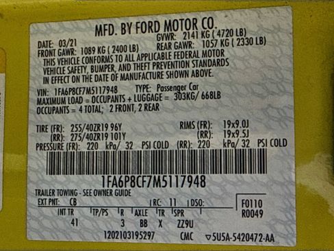 Used 2021 Ford Mustang GT Premium w/ GT Performance Package RWD image 30