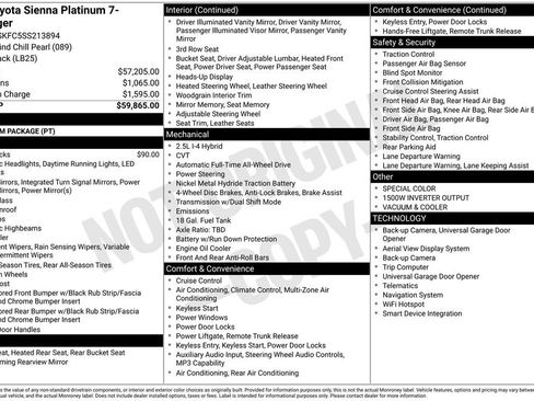 Certified 2025 Toyota Sienna Platinum AWD/4WD image 23