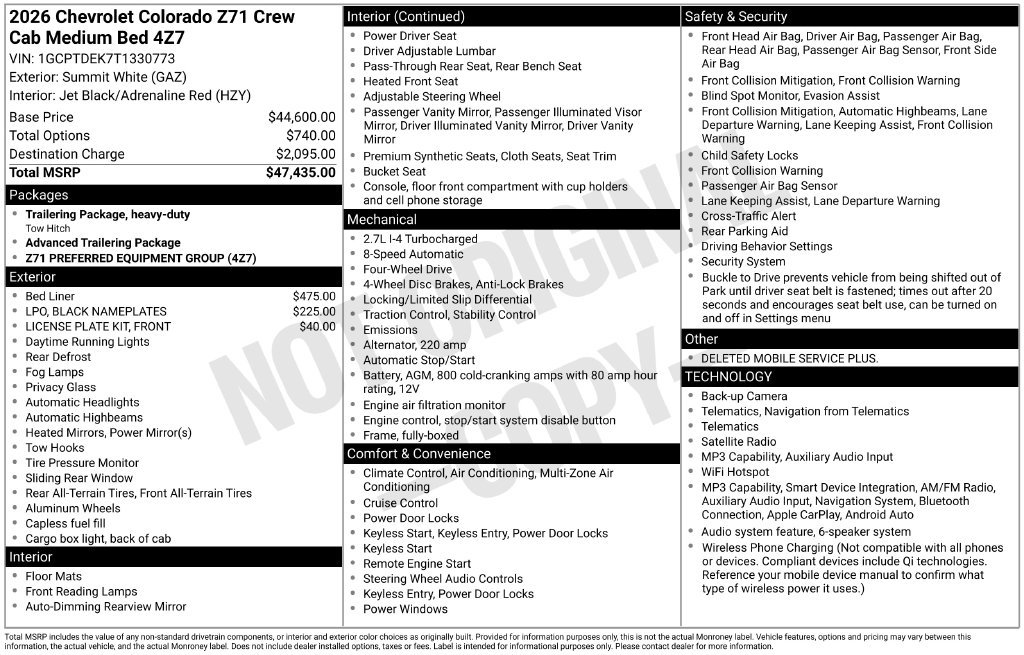 New 2026 Chevrolet Colorado Z71 AWD/4WD image 2