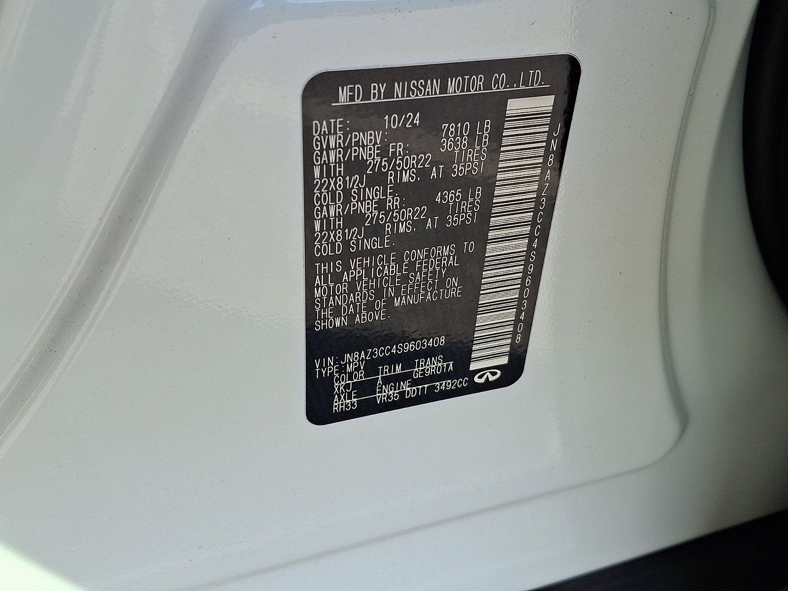 Used 2025 INFINITI QX80 Autograph w/ Premium Cargo Package AWD/4WD image 29