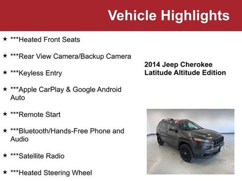 Used 2014 Jeep Cherokee Altitude w/ Cold Weather Group image 2