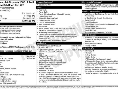 Used 2021 Chevrolet Silverado 1500 LT Trail Boss AWD/4WD image 43