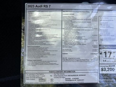 Used 2023 Audi RS 7 Sportback AWD/4WD image 58