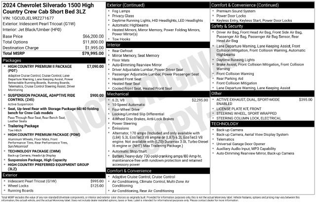Used 2024 Chevrolet Silverado 1500 High Country AWD/4WD image 32
