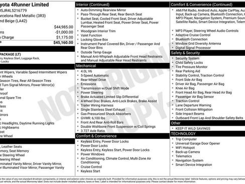 Used 2020 Toyota 4Runner Limited image 11