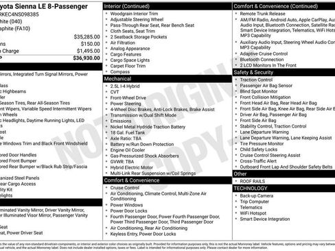 Used 2022 Toyota Sienna LE FWD image 11