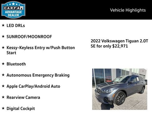 Certified 2022 Volkswagen Tiguan SE w/ Panoramic Sunroof Package image 4