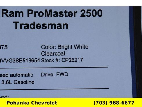 Used 2025 RAM ProMaster 2500 w/ Convenience Group FWD image 28