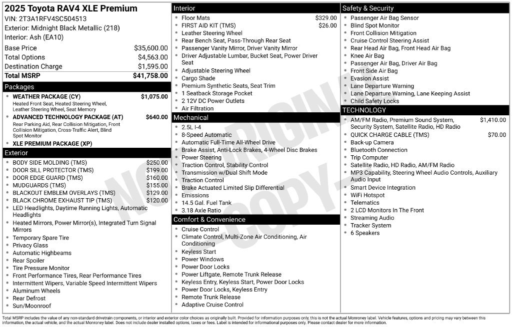 Used 2025 Toyota RAV4 XLE Premium w/ Weather Package AWD/4WD image 6