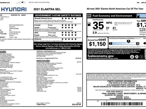 Used 2021 Hyundai Elantra SEL w/ Convenience + Premium Package image 3