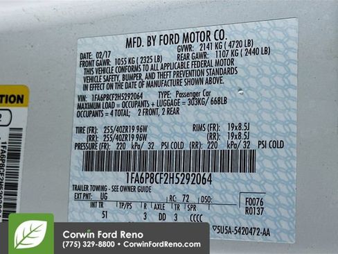 Certified 2017 Ford Mustang GT Premium w/ Equipment Group 401A RWD image 32