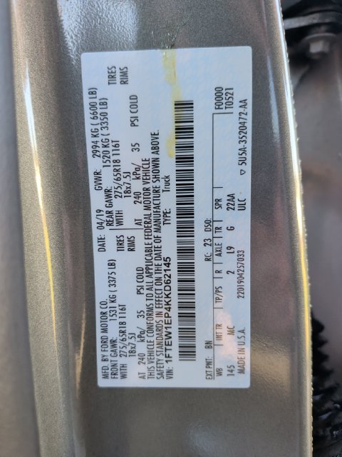 Used 2019 Ford F150 XLT w/ Equipment Group 302A Luxury AWD/4WD image 10