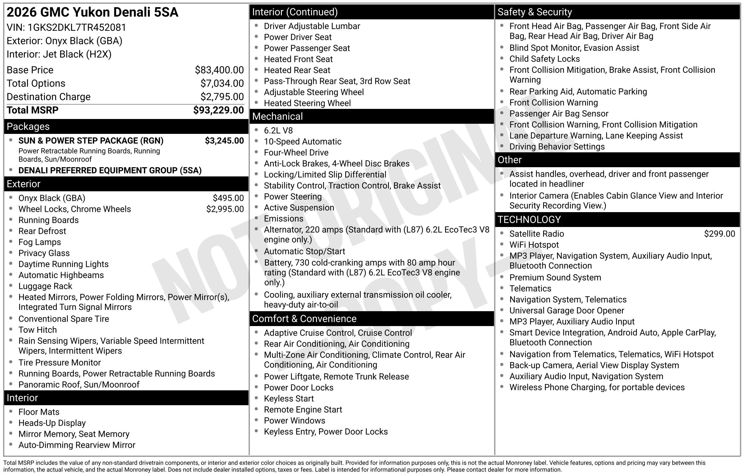 New 2026 GMC Yukon Denali w/ Sun & Power Step Package AWD/4WD image 4