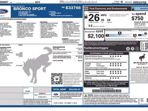 Used 2024 Ford Bronco Sport Big Bend w/ Convenience Package AWD/4WD image 27
